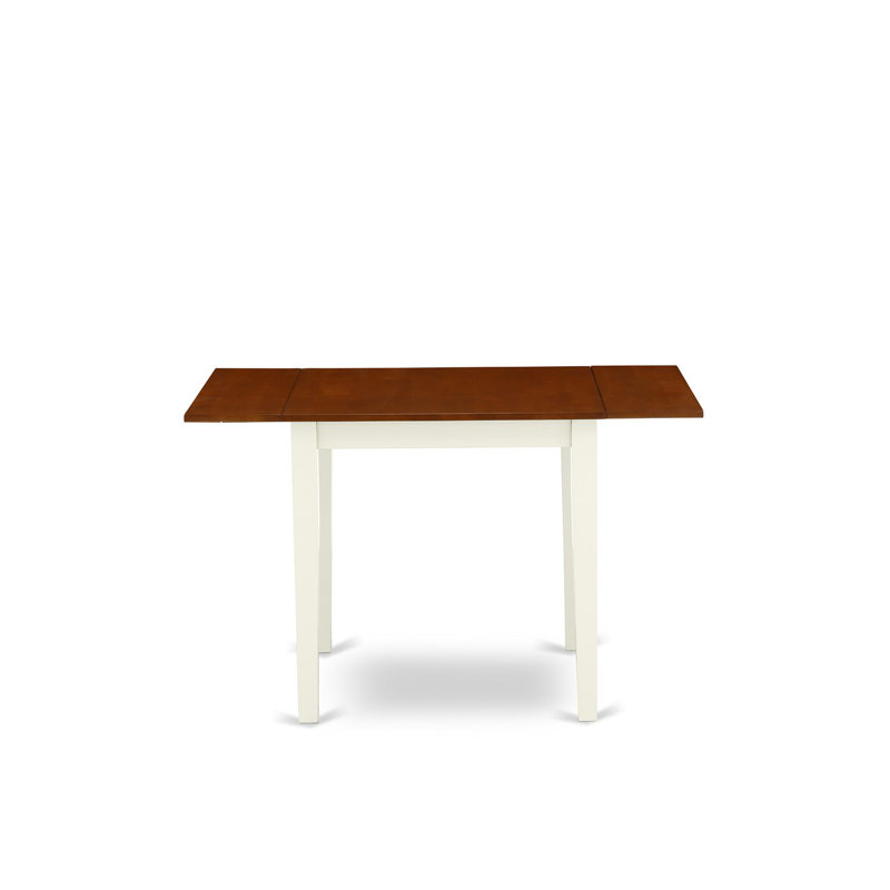  5 Piece Kitchen Table & Chairs Set Includes a Rectangle Dining Room Table with Dropleaf and 4 Solid Wood Seat Chairs, 30x48 Inch, Buttermilk & Cherry