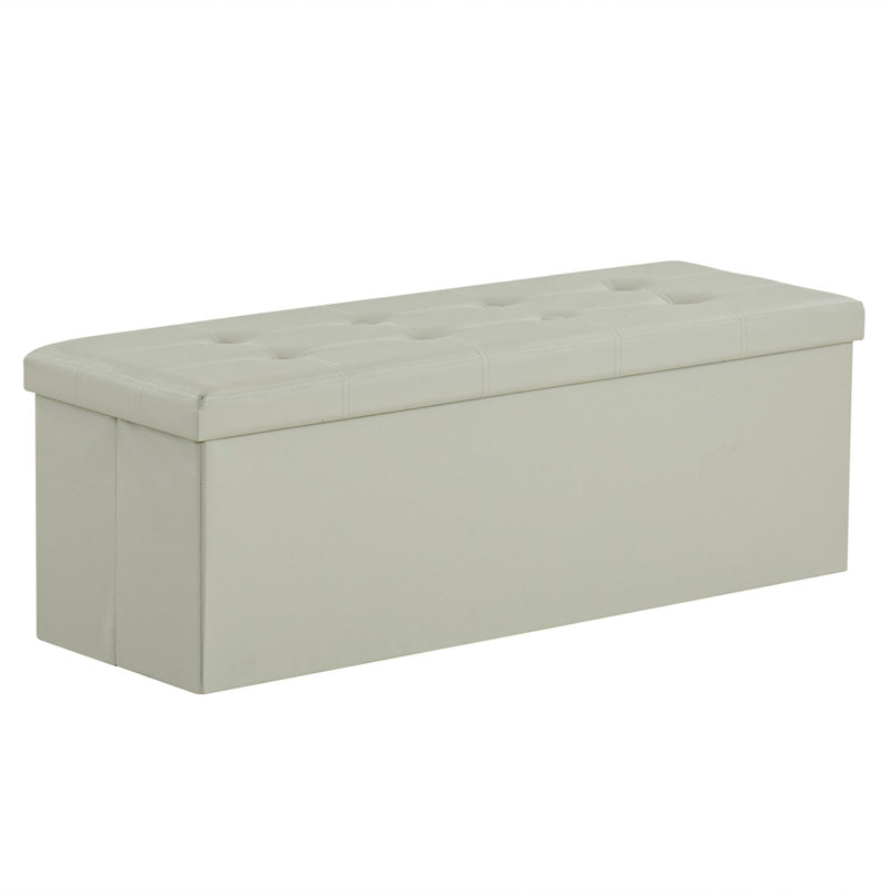 Medwin Upholstered Ottoman, Oak Gray