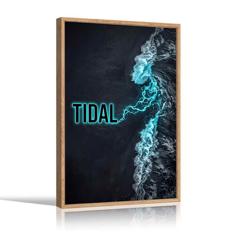 Art mural sur toile, vagues de l'océan cyan, H 36 po x l 24 po