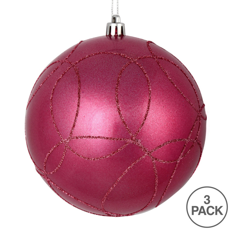 Ornement boule bonbon avec cercle scintillant, Mauve