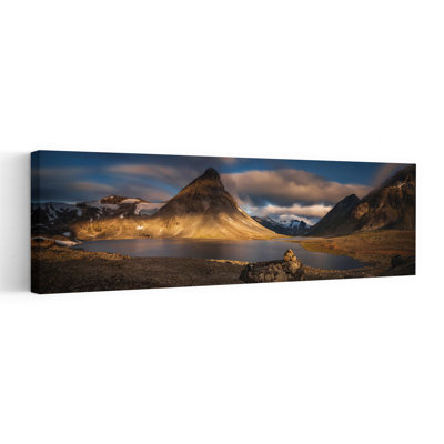 Golden Mountain Lake by Wojciech Kruczynski - Wrapped Canvas Panoramic Print