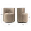 Fauteuil d'appoint moderne en tonneau avec roulettes-1790956559