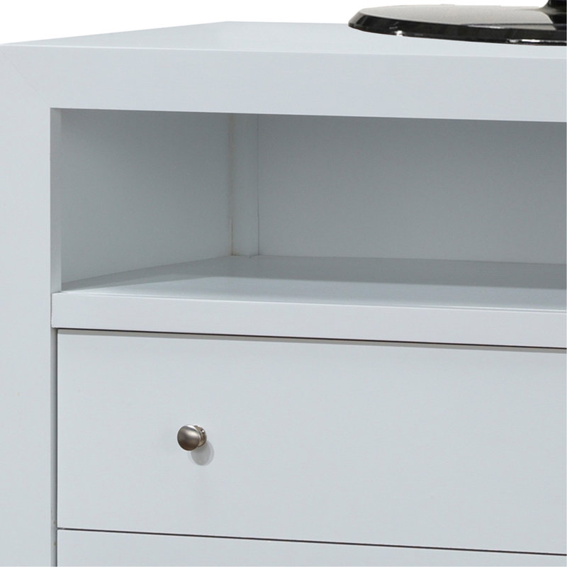 Élégant coffre média transitionnel blanc