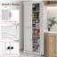 Armoire de rangement de 72,5 po, armoire de cuisine autoportante avec 4 portes et tablettes réglables