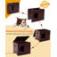 Enceinte pour chat, dépliable, sans assemblage, table pour chat et table de bout, espresso-82850089