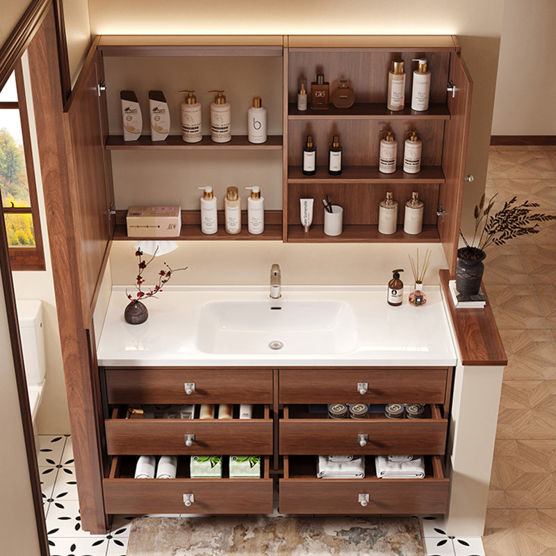Retro minimalist style bathroom cabinet