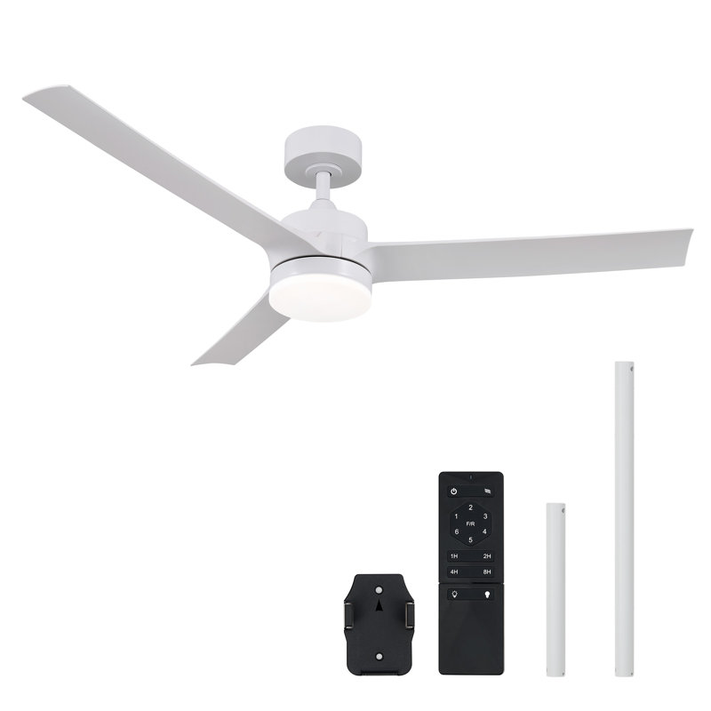 Brend 52'' Ceiling Fan with LED Lights, White