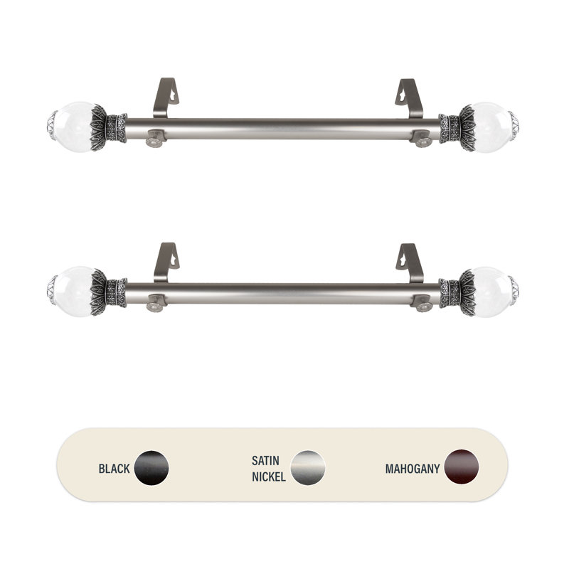 Tringle à rideaux simple Beatrice Beam, Nickel satiné