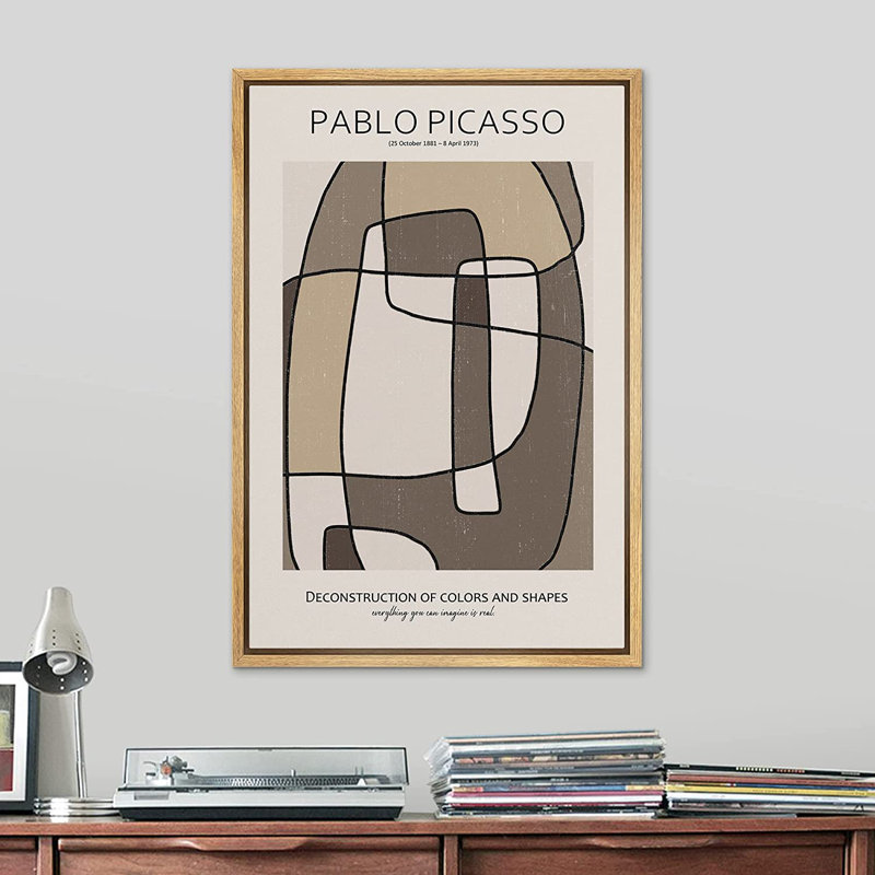 Dessin au trait, formes abstraites, illustrations par Pablo Picasso - Impression sur toile, H 36 po x l 24 po x P 1,5 po