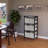Winsome Wood 3-Section Storage Shelf With Foldable Fabric Baskets, Solid And Composite Wood Design