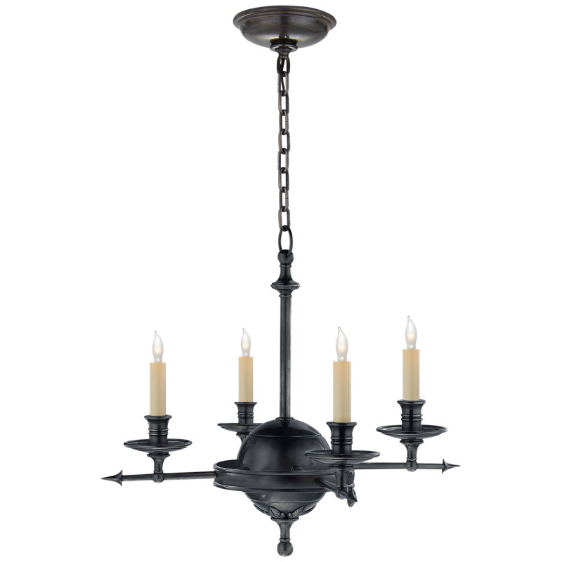 Chapman & Myers Leaf and Arrow Small Chandelier, Bronze