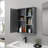  24 in. W x 7 in. D x 28 in. H Wall Bathroom Cabinet Over The Toilet Storage-1244435557