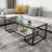 Coffee Table, Modern Tempered Glass Coffee Table, 2 Tiers Rectangle Glass Center Desk with Open Storage, Minimalist Sturdy Metal Frame Accent End Desk for Living Room, Office, Easy Assembly-168187453-168187455