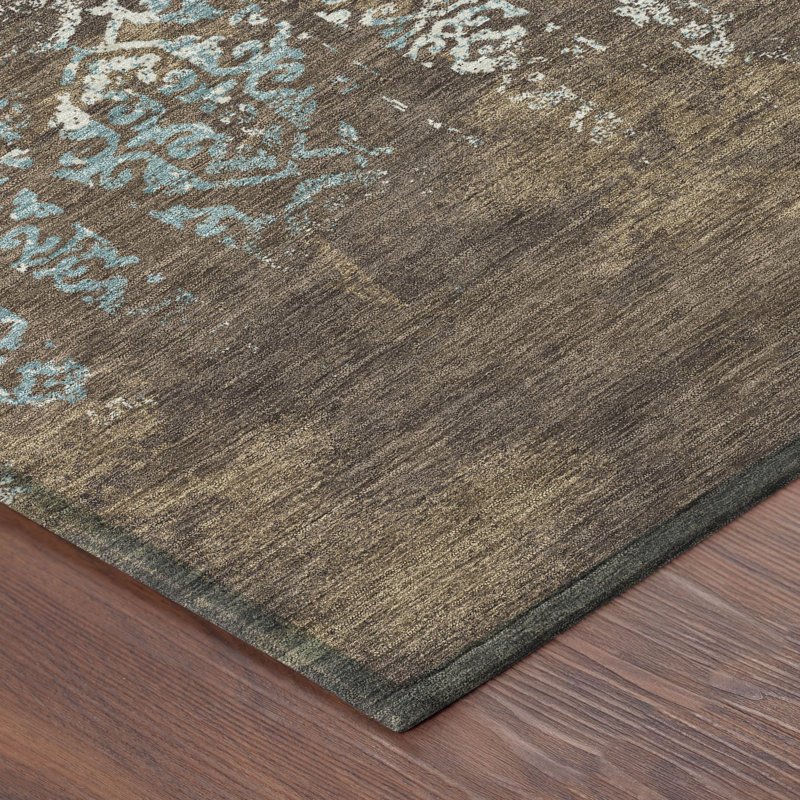 Machine Washable Indoor/Outdoor Chantille ACN2713 Casual Rug, 10' x 14', Brown