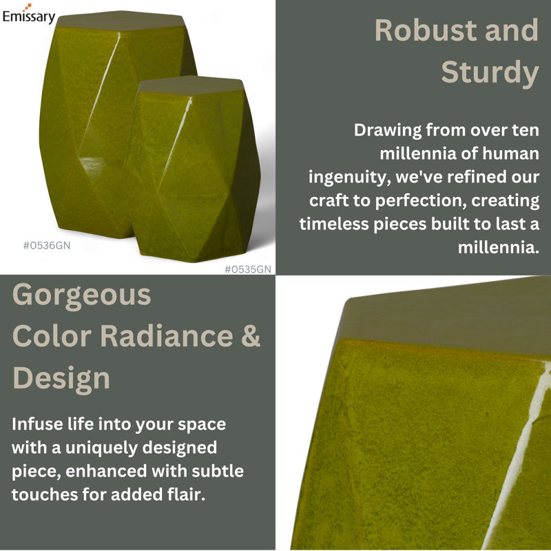 Ibtihal Garden Stool, Green