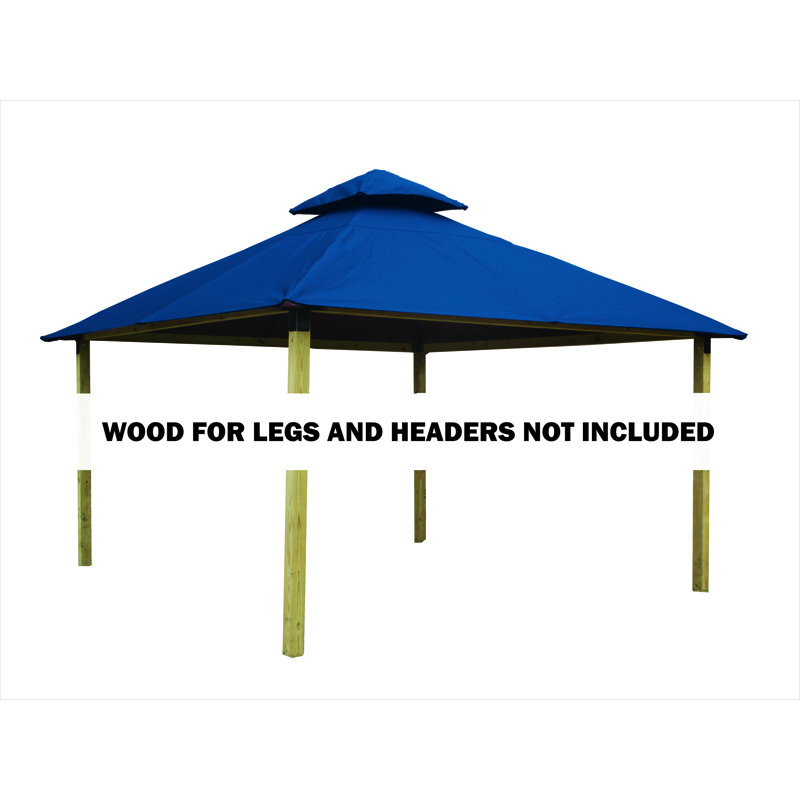Roof Framing And Mounting 12 Ft. W x 12 Ft. D Solid Wood Gazebo, Island Blue, 141.5" H x 144" W x 144" D