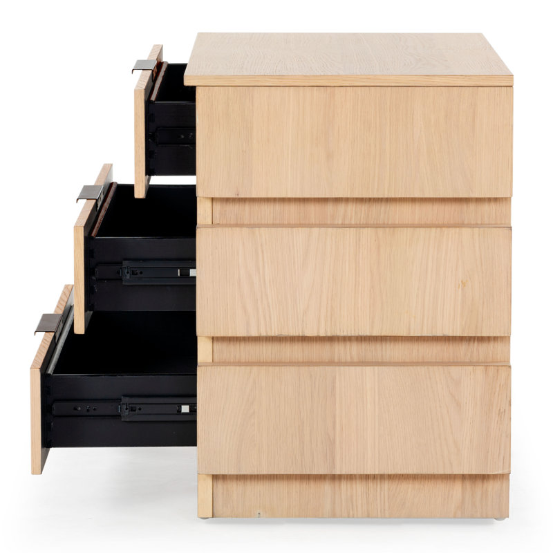Commode 3 tiroirs Ezora, Chêne