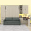 Lit escamotable avec rangement hydraulique, canapé, tablettes et tiroirs, éclairage DEL / USB-1330178594