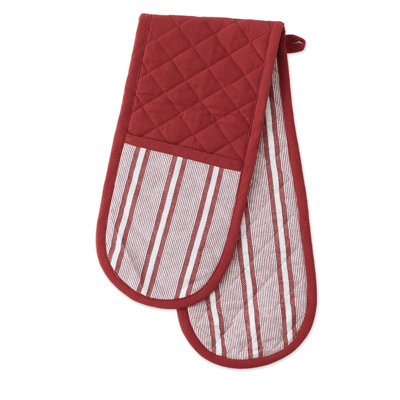 Design Imports Striped Cotton Oven Mitt