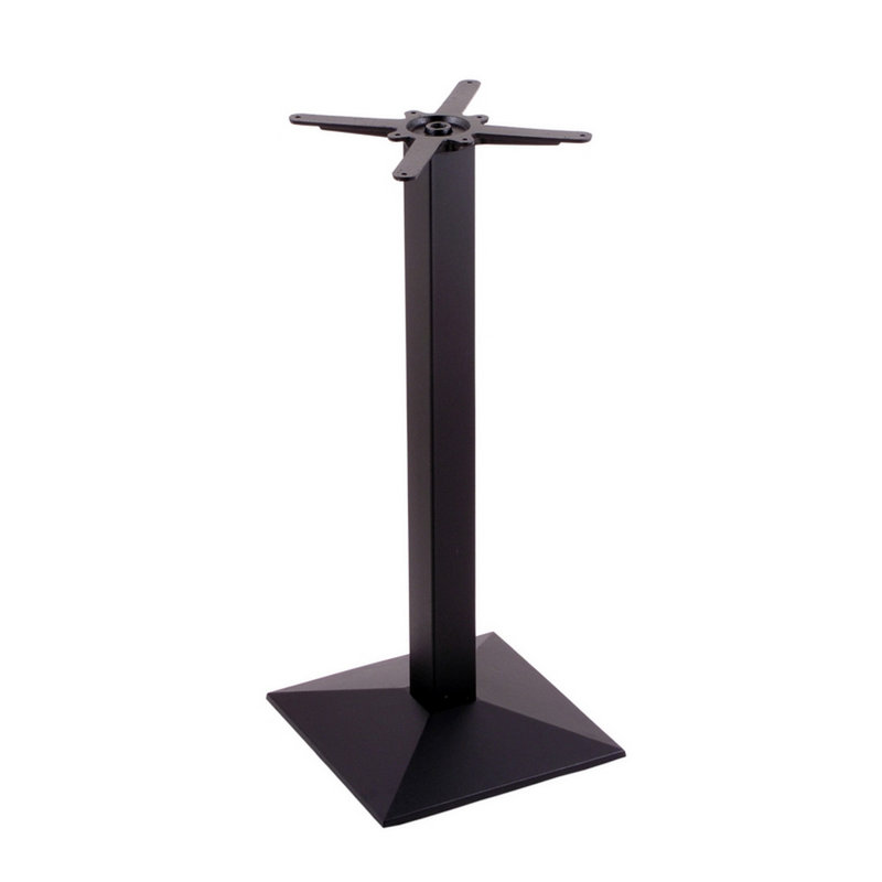 40 po de hauteur, base de table carrée, Noir froissé