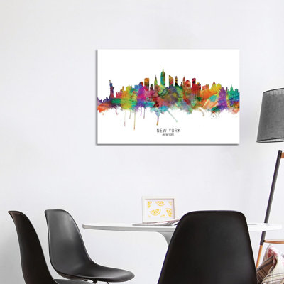 New York City Skyline by Michael Tompsett - Wrapped Canvas Print