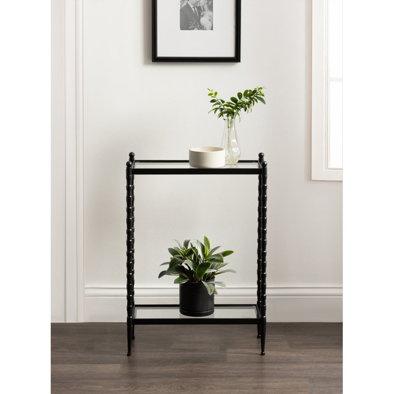 Table d'appoint prisha rectangulaire en verre prisha, Noir