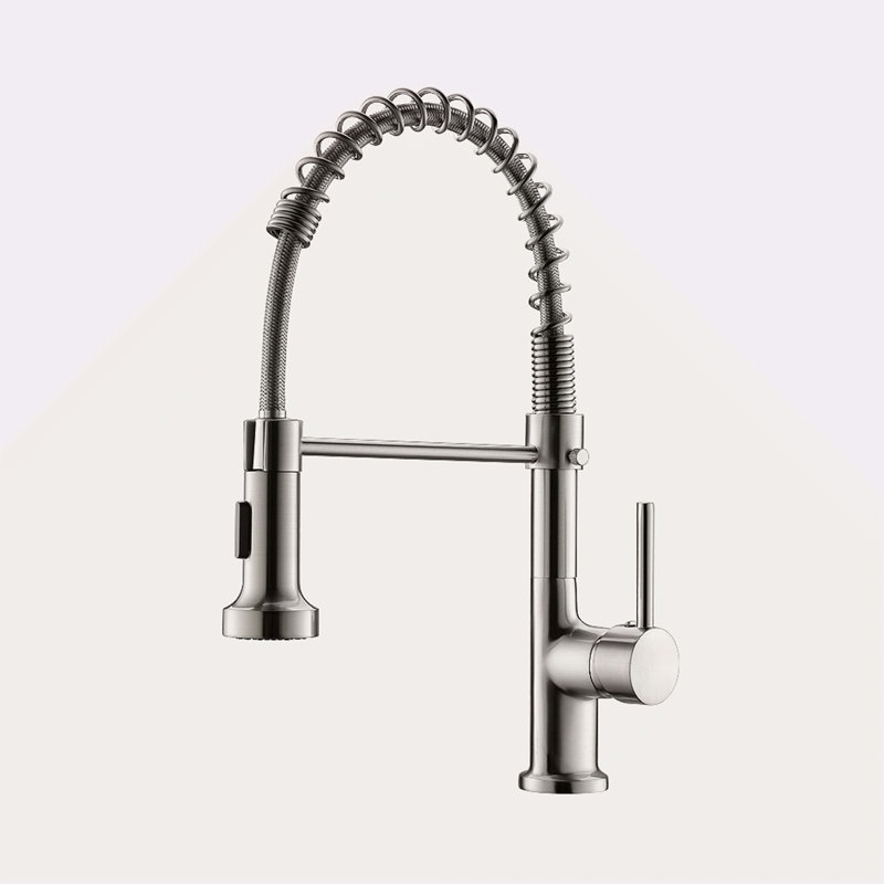 Commercial Kitchen Faucet With Pull Down Sprayer, Single Handle Single Lever Kitchen Sink Faucet