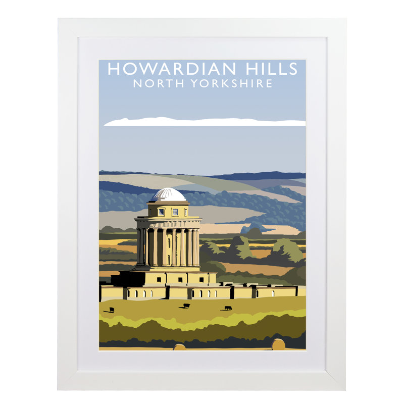 Howardian Hills by Richard O'Neil - Print, White Wood Frame, 54 cm H x 44 cm W x 2.2 cm D