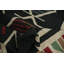 Tapis noir en laine à motif géométrique kilim 8 x 11