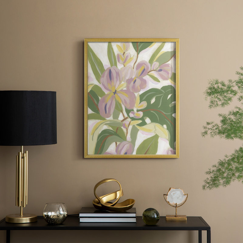 "Orchidée tropicale brossée II", H 30 po x l 24 po, Doré