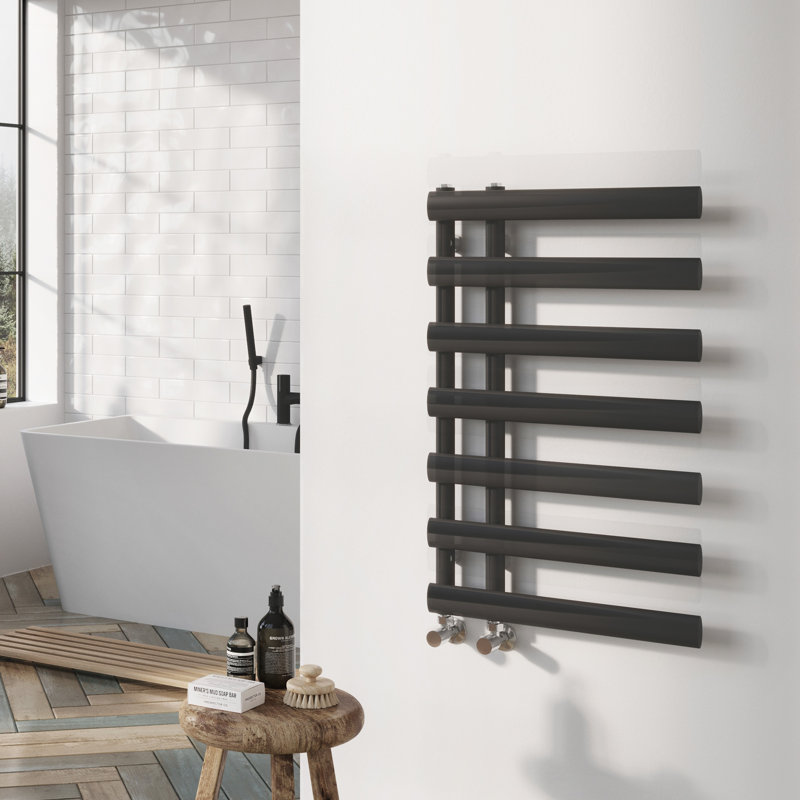 Flat Panel Towel Rail Heated Towel Rails, 780mm H x 500mm W x 60mm D, Anthracite