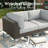  7-Piece Outdoor Modular Wicker Sectional Sofa with Fire Pit Table, Patio Furniture Conversation Set with Deep Seating and Thick Cushions-1299016213