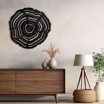 Circular Layers Contemporary Tree Ring Modern Abstract Wall Accent Sculpture Hanging Decoration Metal Wall Decor