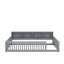 Lit simple au sol avec armoires et ports USB-938376203