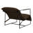 Upholstered Modern Metal Framed Brown Polyester Blend Sling Accent Chair-1888687083
