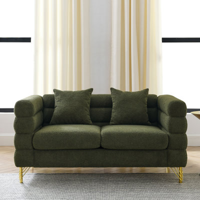 Canapé modulaire 2 places - tissu d'ameublement doux, coussins, tissu de salon moderne de 60 pouces Streamline, attrait,
