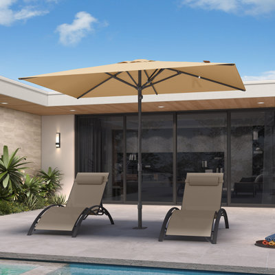 Semi-Auto Outdoor Patio Umbrella Aluminium Market Umbrella Table Umbrella