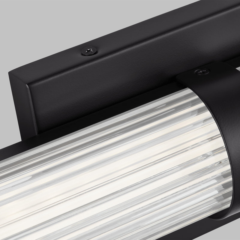 1 - Light LED Vanity Light, 19"H x 4.8"W x 2.8"D, Midnight Black, 18 W