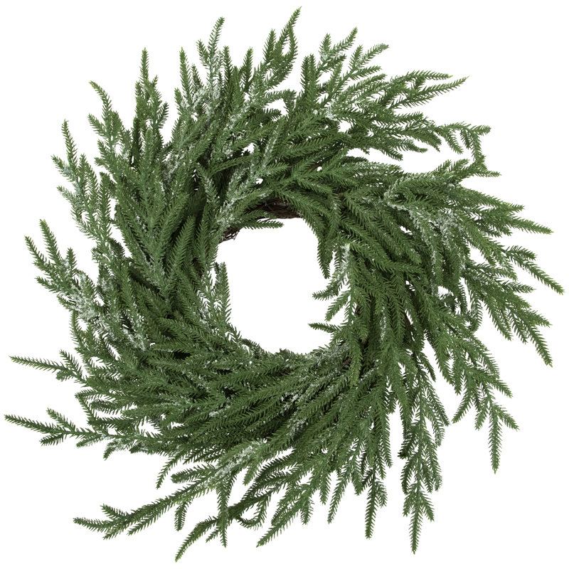 Couronne de Noël artificielle en pin givré Norfolk, 20 po, non éclairée