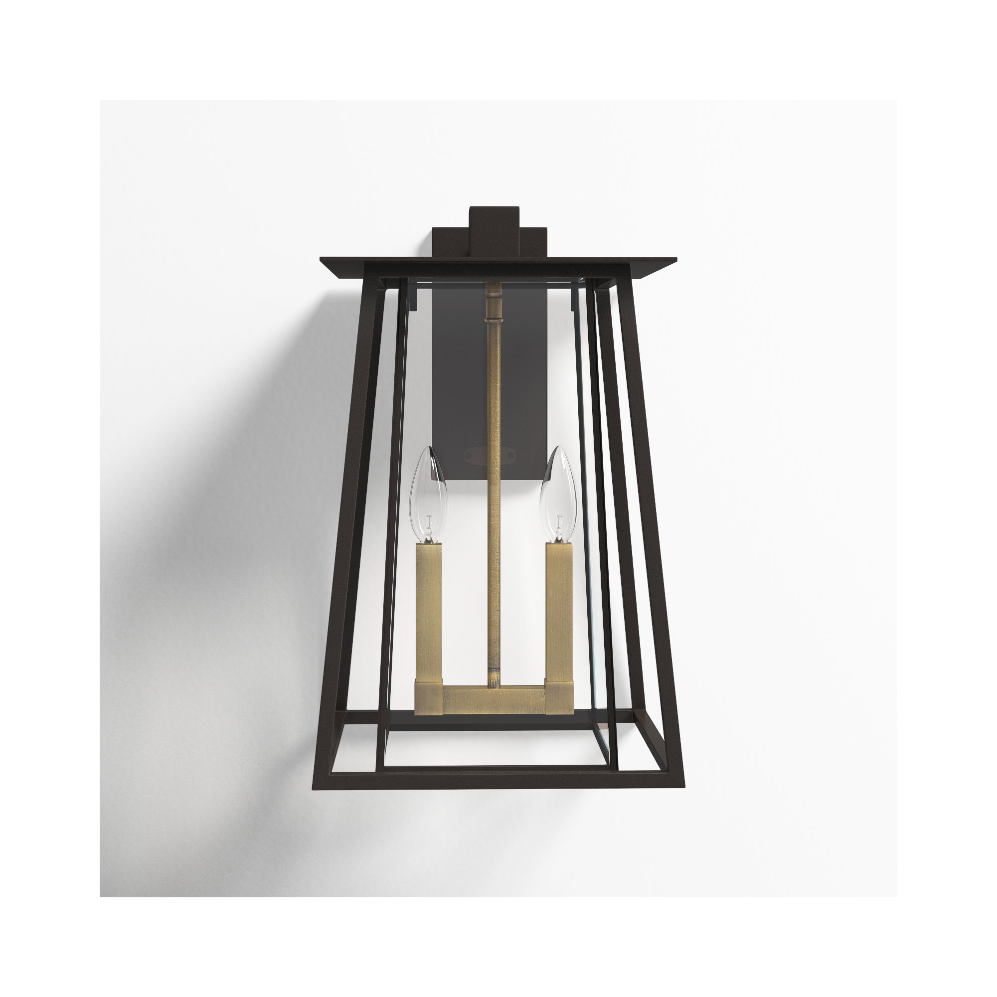 2 Light Bell Outdoor Wall Light, Buckeye Bronze/Yellow, Incandescent