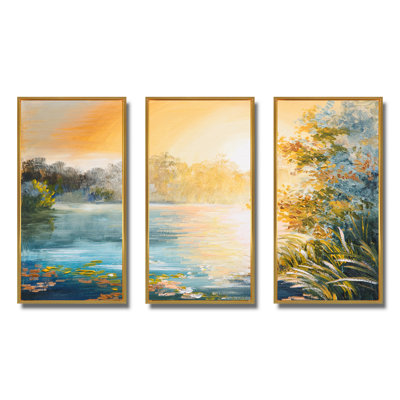 " Sunset On The Lake " 3 - Pieces