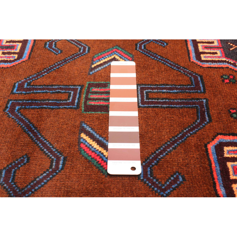 Tapis brun Teimani 2 pi 9 po x 4 pi 6 po