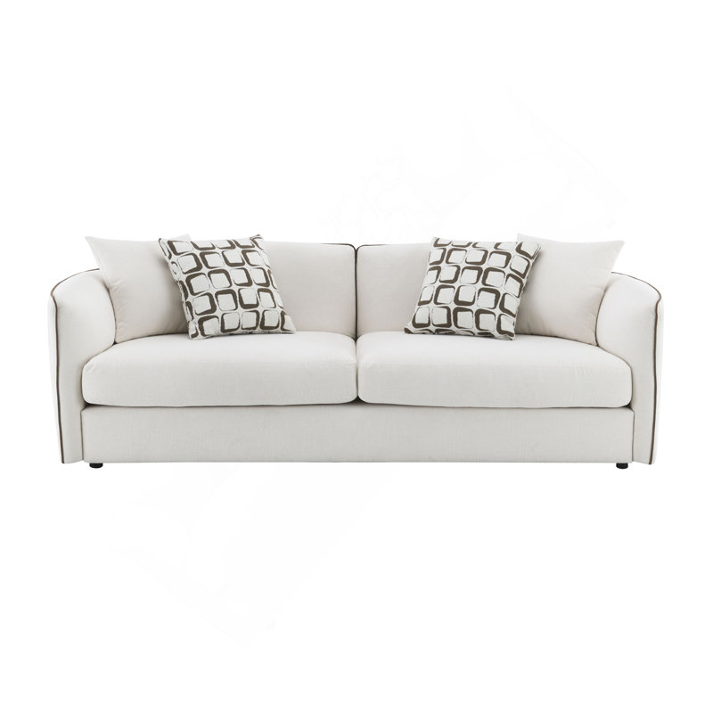 Yolanda Beige Chenille Sofa W/4 Pillows
