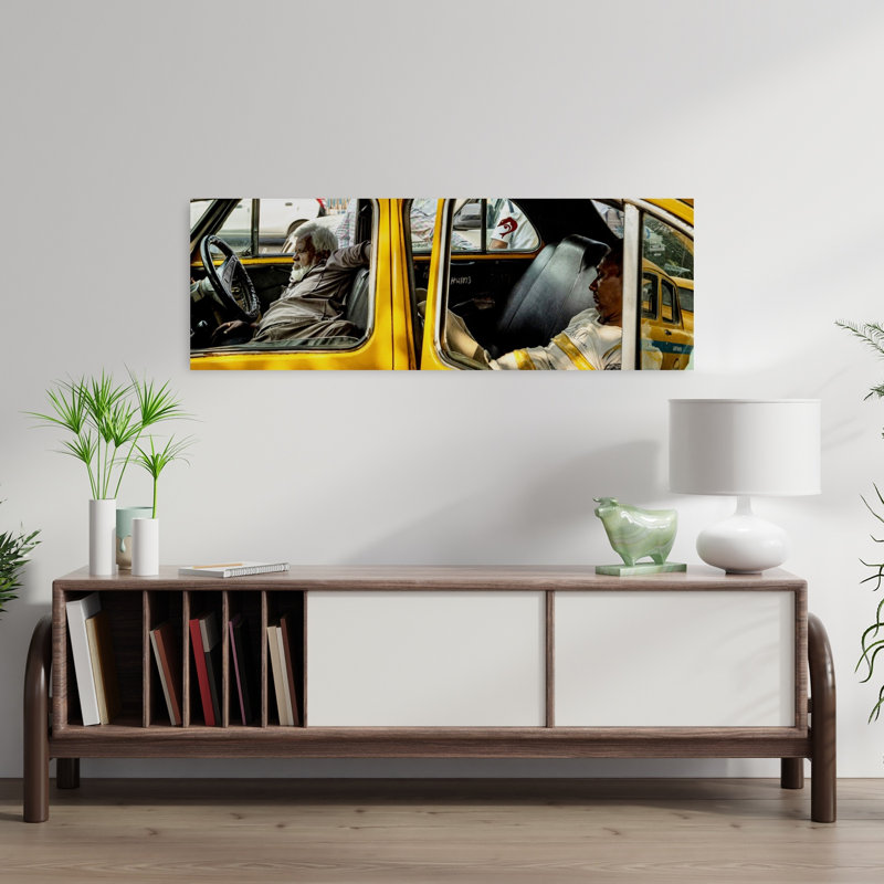 Art contemporain de la ville jaune, H 12 po x l 36 po