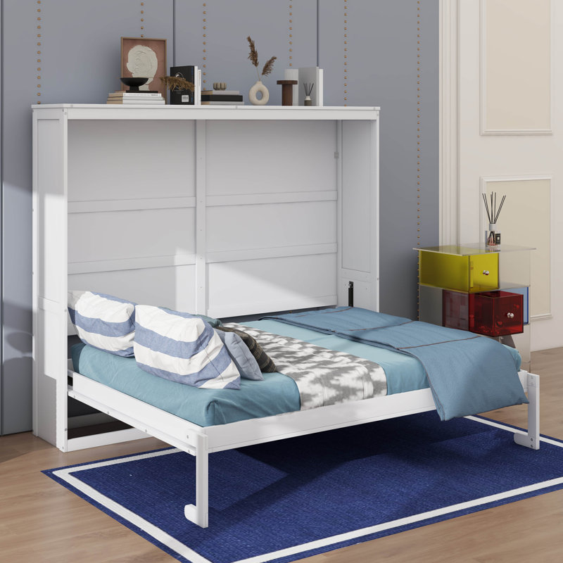 Lit escamotable à haute efficacité et peu encombrant, Double, Blanc
