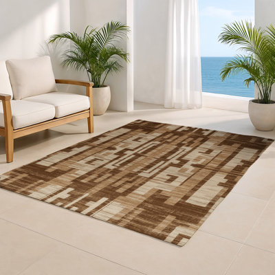 Tapis brun abstrait intérieur et extérieur