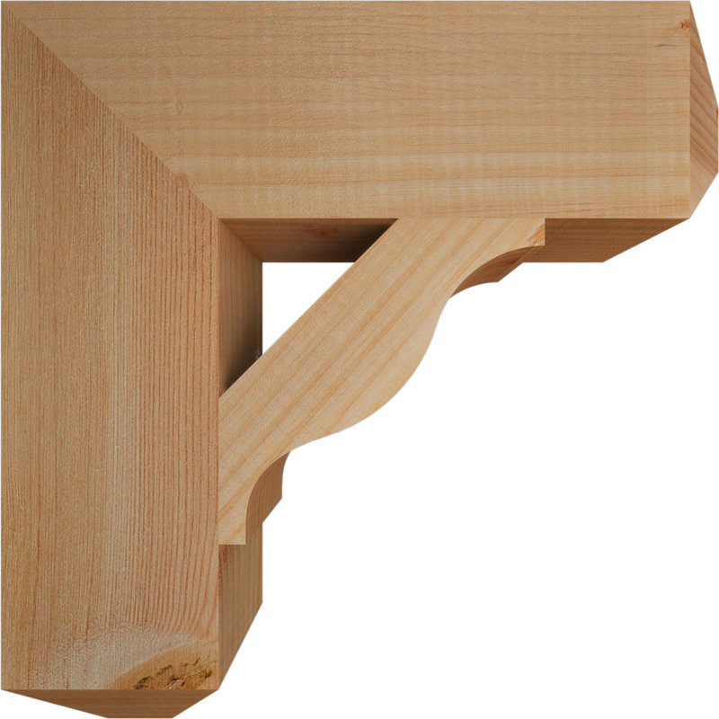 Funston Craftsman Bracket, Douglas Fir, Smooth, 14" H x 3.5" W x 14" D