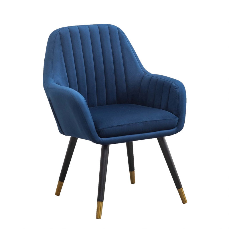 Tuchico Contemporary Upholstered Accent Chair, Blue Velvet