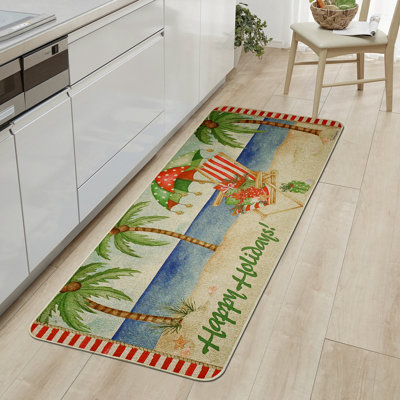 Tapis d'entrée antidérapant Tallarook Christmas Welcome 47 po x 18 po