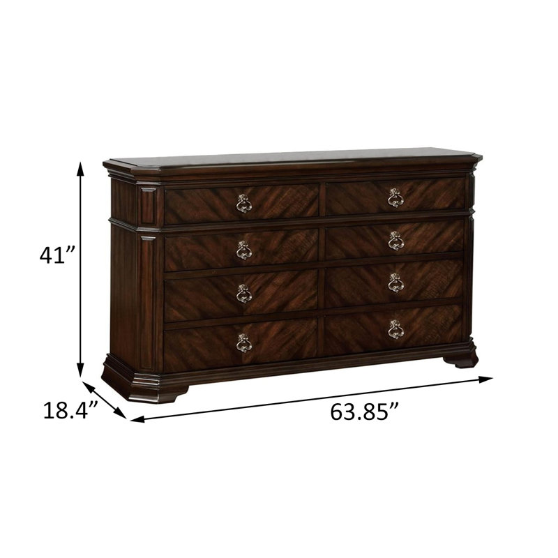 Commode 8 tiroirs l 63,85 po espresso